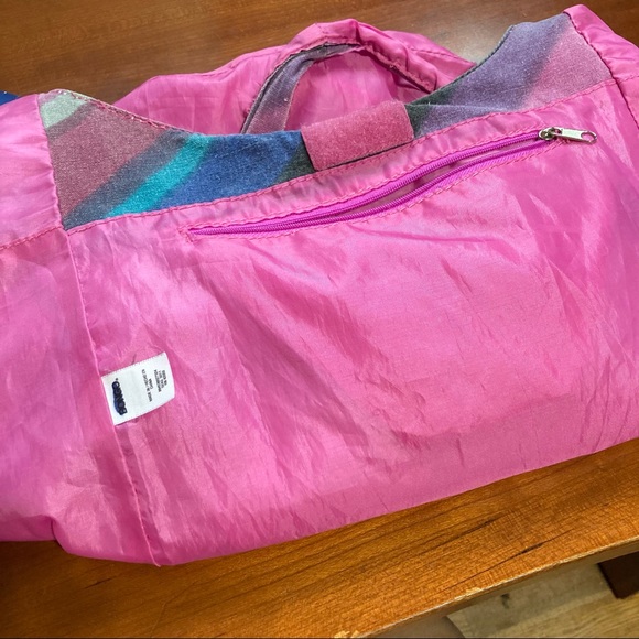 Disco 80s Y2K Glitter BONGO Bling Striped Boho Bohemian Hobo Bag Pink Multicolor - Picture 8 of 15